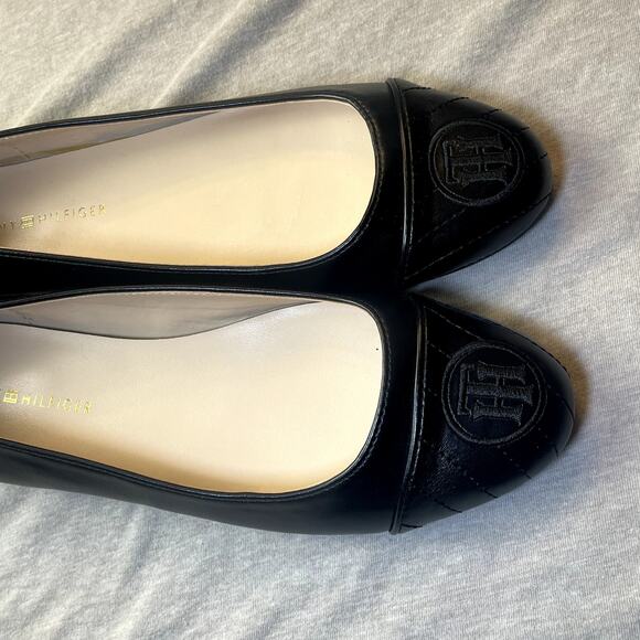 Tommy Hilfiger Black Ballet Flats Preppy Old Money 7.5 New Professional Shoes - Picture 4 of 6